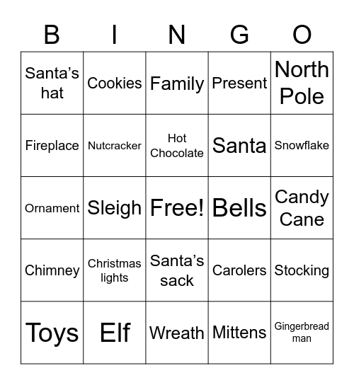 Christmas Bingo Card
