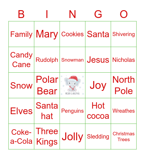 Winter Bingo KHK Bingo Card