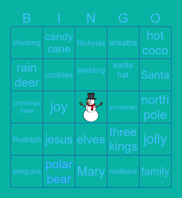 winter bingo Card