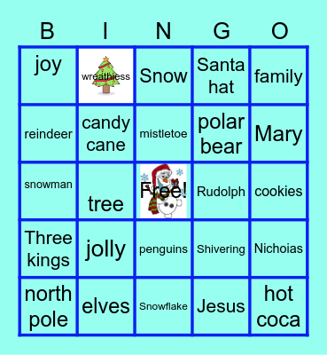 brynn and abbys chrismas bingo Card