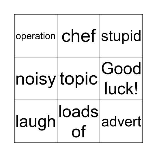 BINGO Card