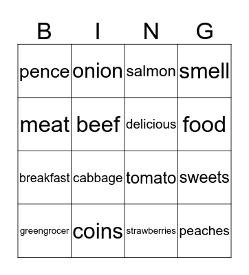 Food! Bingo Card