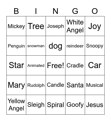 Holiday Bingo Card