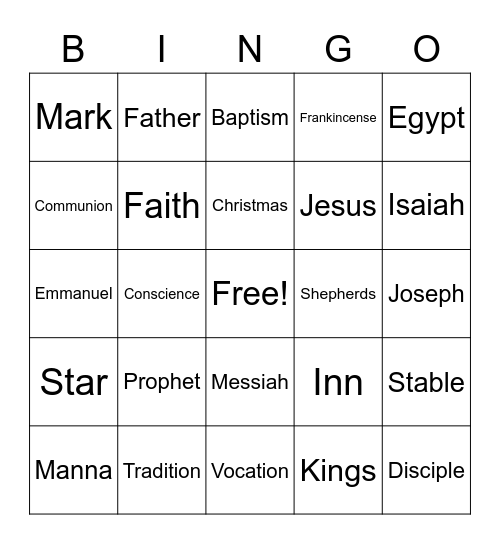 Christmas Bingo Card