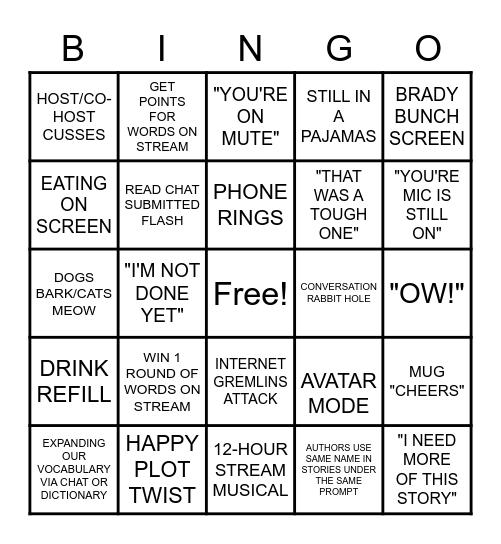 FFL12-HOUR LIVESTREAM - SEASON FINALE Bingo Card