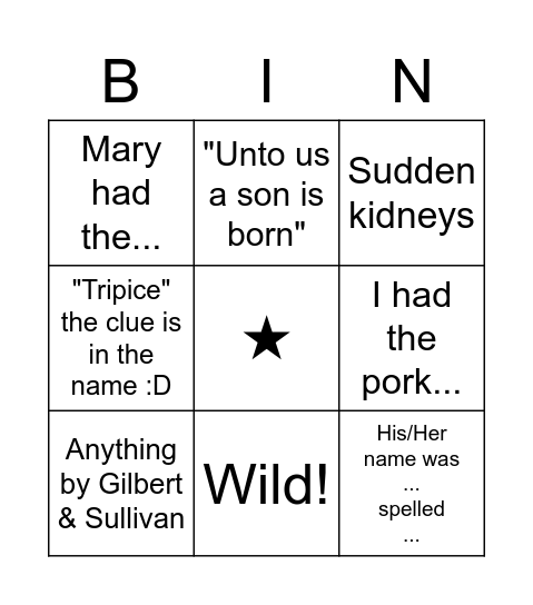 GP Bernie BINGO Card