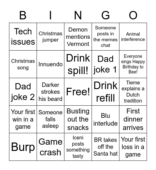 Discord Party Bingo! Bingo Card