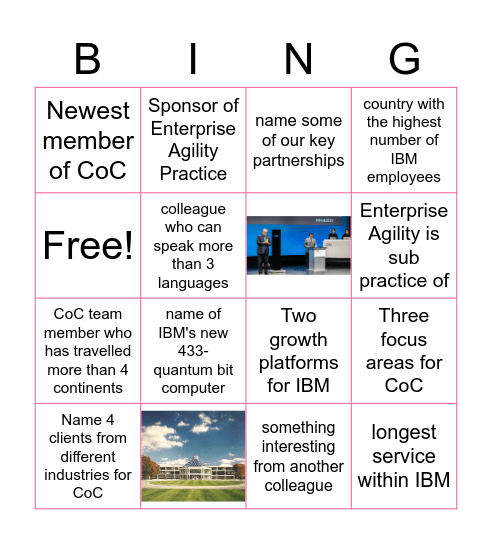 CoC Mania Bingo Card