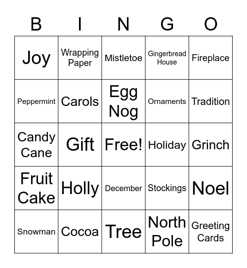 Christmas Bingo Card