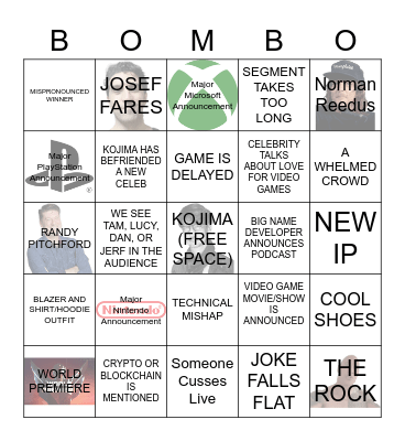 Giant Bomb x The Game Awards Bombo 2022 Bingo Card