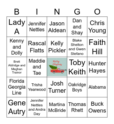 Christmas in the Country Bingo Card