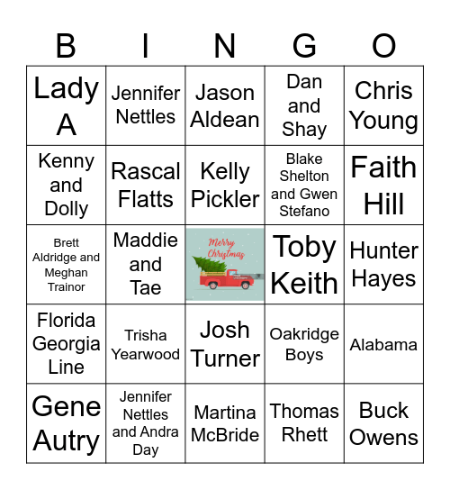 Christmas in the Country Bingo Card