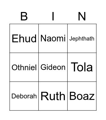 Time of the Judges Bingo Card