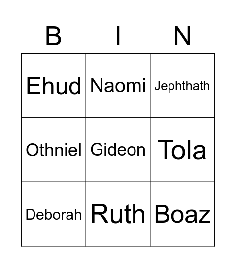 Time of the Judges Bingo Card