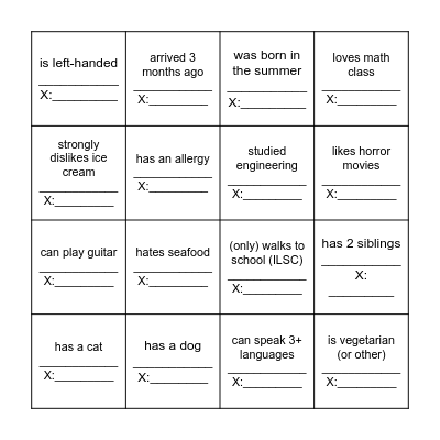 Find Someone Who... Bingo Card