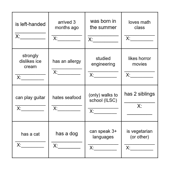 Find Someone Who... Bingo Card