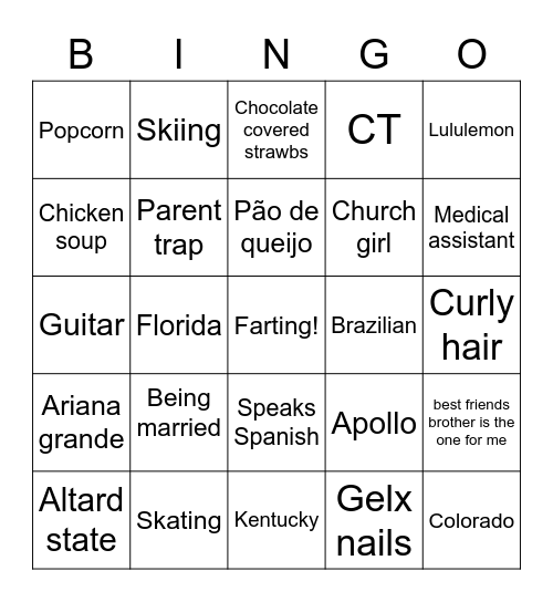 Loser bingo Card