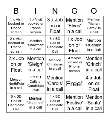 Christmas Bingo Card