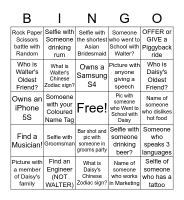 WaltDaisyLand Jamaican ICEBREAKER Bingo Card