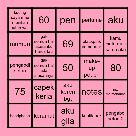 jisoo5lpg Bingo Card