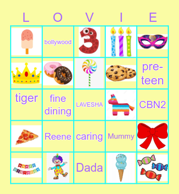 Gorgeous @ 12 Bingo Card