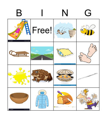 Consonant Blends Bingo Card
