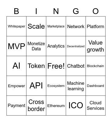 Blockchain Bullshit Bingo Card