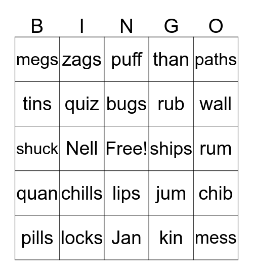 Wilson 2.1 Bingo Card