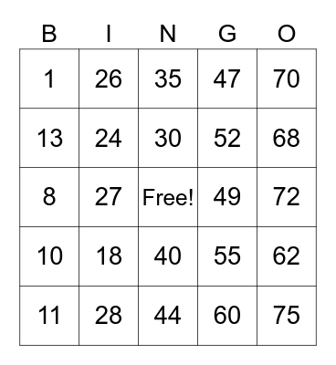 Alyssa Lansangan Bingo Card