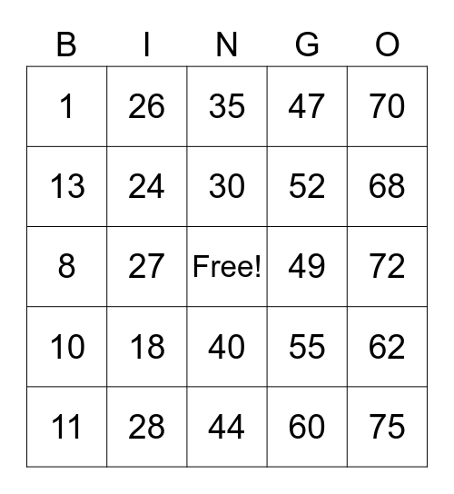 Alyssa Lansangan Bingo Card