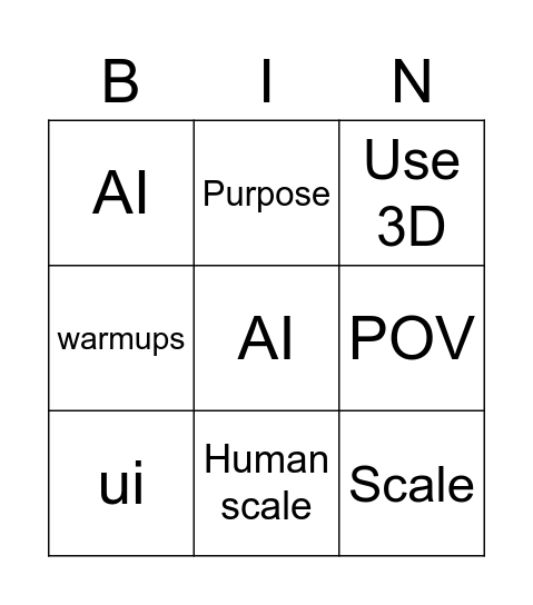 Feedback bingo V1 Bingo Card