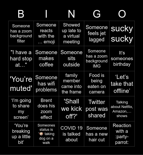 L+R Bingo Card