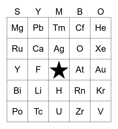 Symbo Card Bingo Card