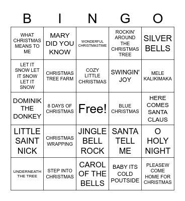 X-MAS HITS Bingo Card