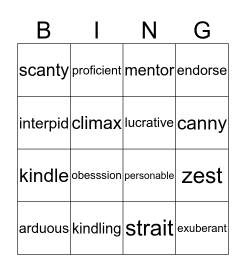 Untitle Bingo Card