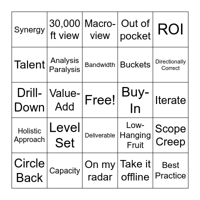 Consulting Bingo Card