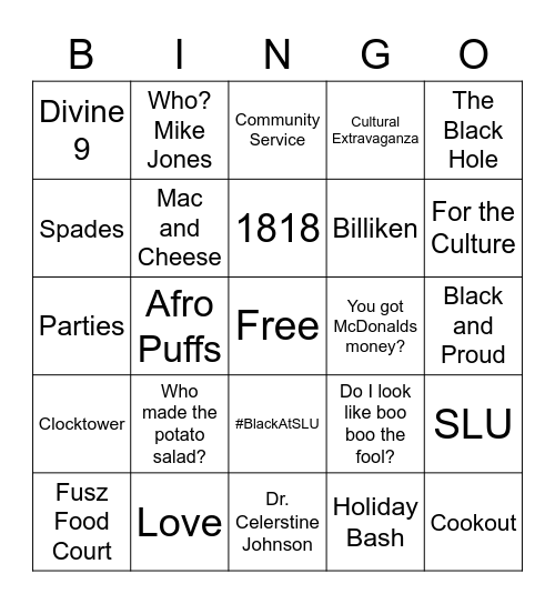 BAA Blackity Black Bingo Card