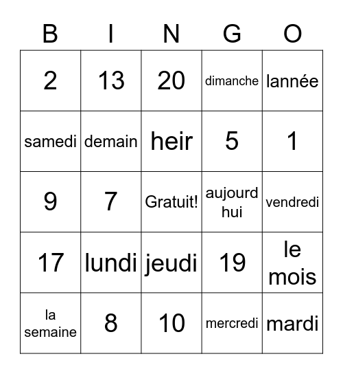 Tyree Charles-Marc Bingo Card