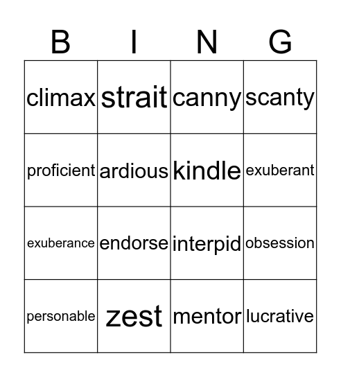 Xx_xX Bingo Card