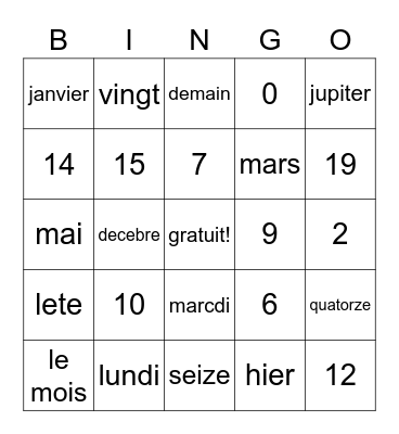 Aiden Harry Bingo Card