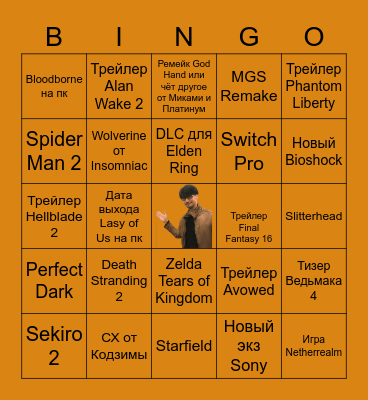 Game Awards 2022 Bingo Card