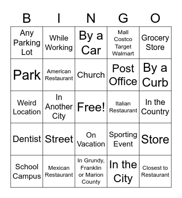 Abandoned Flosser Bingo Card