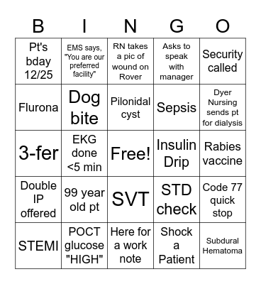 Holiday Bingo Card