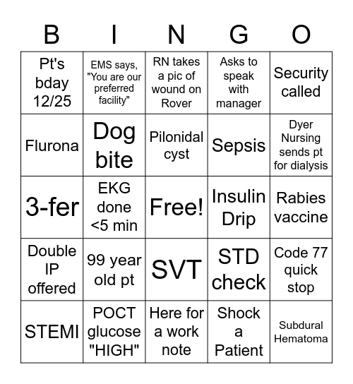 Holiday Bingo Card