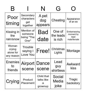 RomCom/Comedy/Musical Bingo? Bingo Card