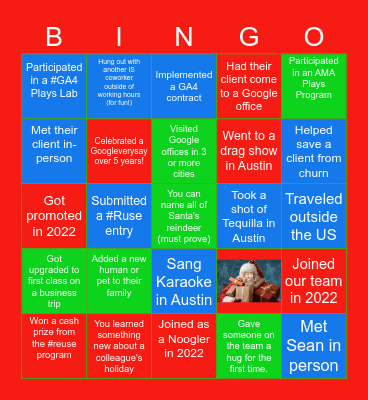 Holiday Bingo: IS Tech Monthly Connect Bingo Card