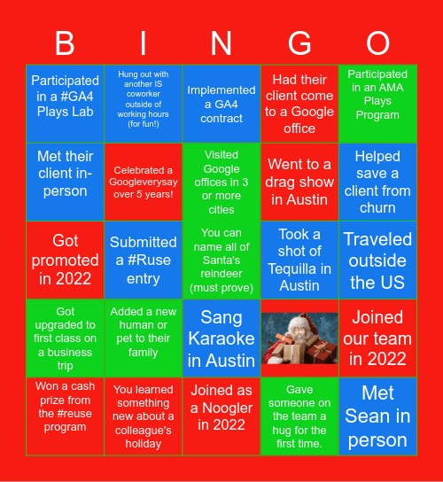 Holiday Bingo: IS Tech Monthly Connect Bingo Card