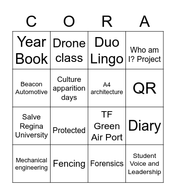 Exhibition Bingo Card