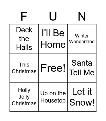 Christmas Music Trivia: Bingo! Bingo Card