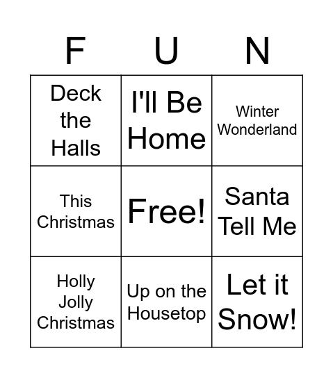 Christmas Music Trivia: Bingo! Bingo Card